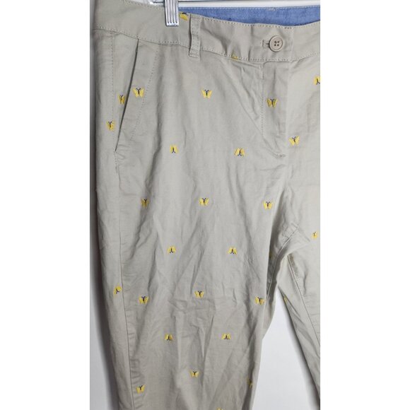 Talbot The Weekend Chinos Butterfly Crop Pants Women Size 14P - Picture 2 of 6